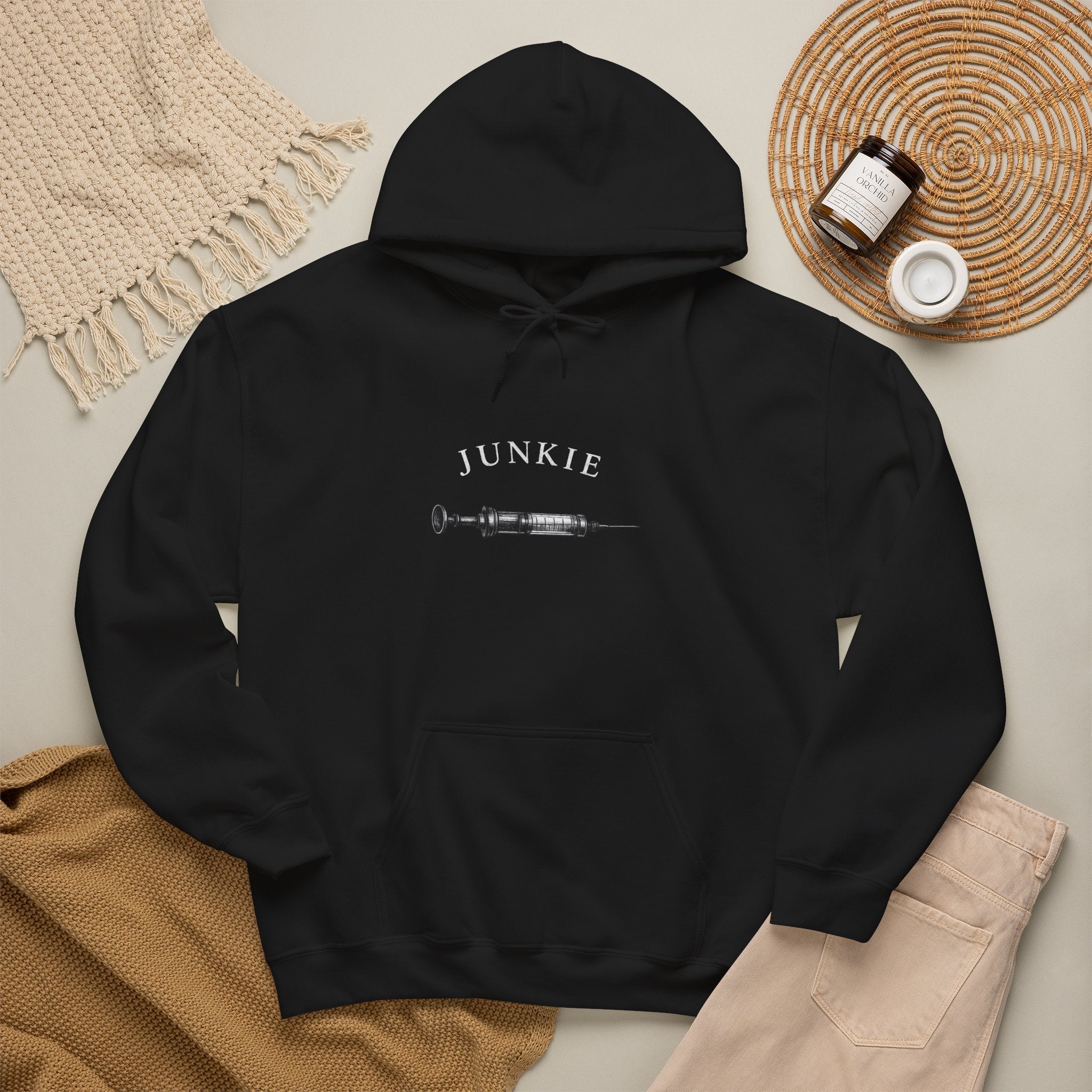 JUNKIE "The Fix" Heavy Blend Hoodie | Vintage Graphic | Distressed Alternative Streetwear