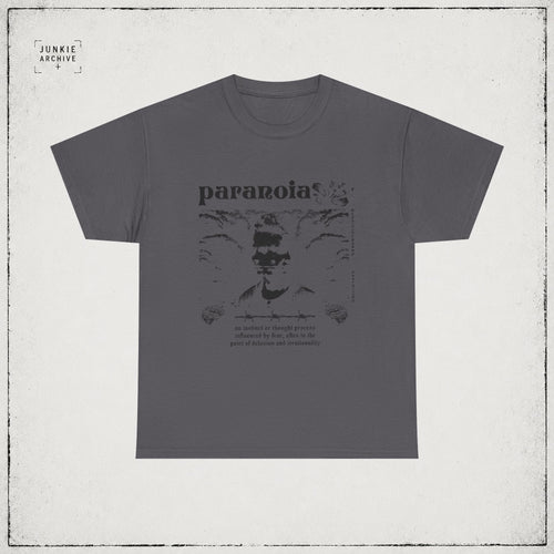 JUNKIE "Paranoia" | Vintage Gothic Graphic Tee | Alternative Grunge Streetwear | Distressed Y2K T-Shirt