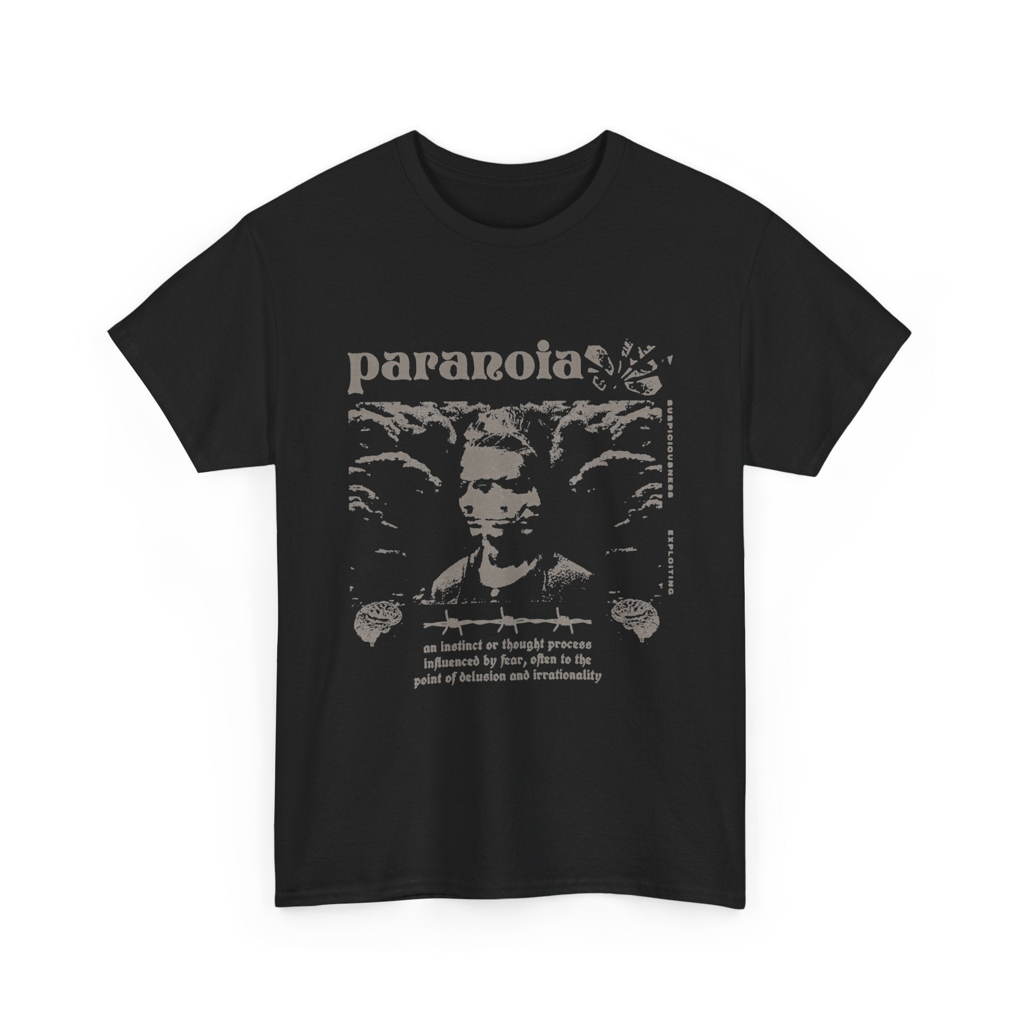 JUNKIE "Paranoia" | Vintage Gothic Graphic Tee | Alternative Grunge Streetwear | Distressed Y2K T-Shirt