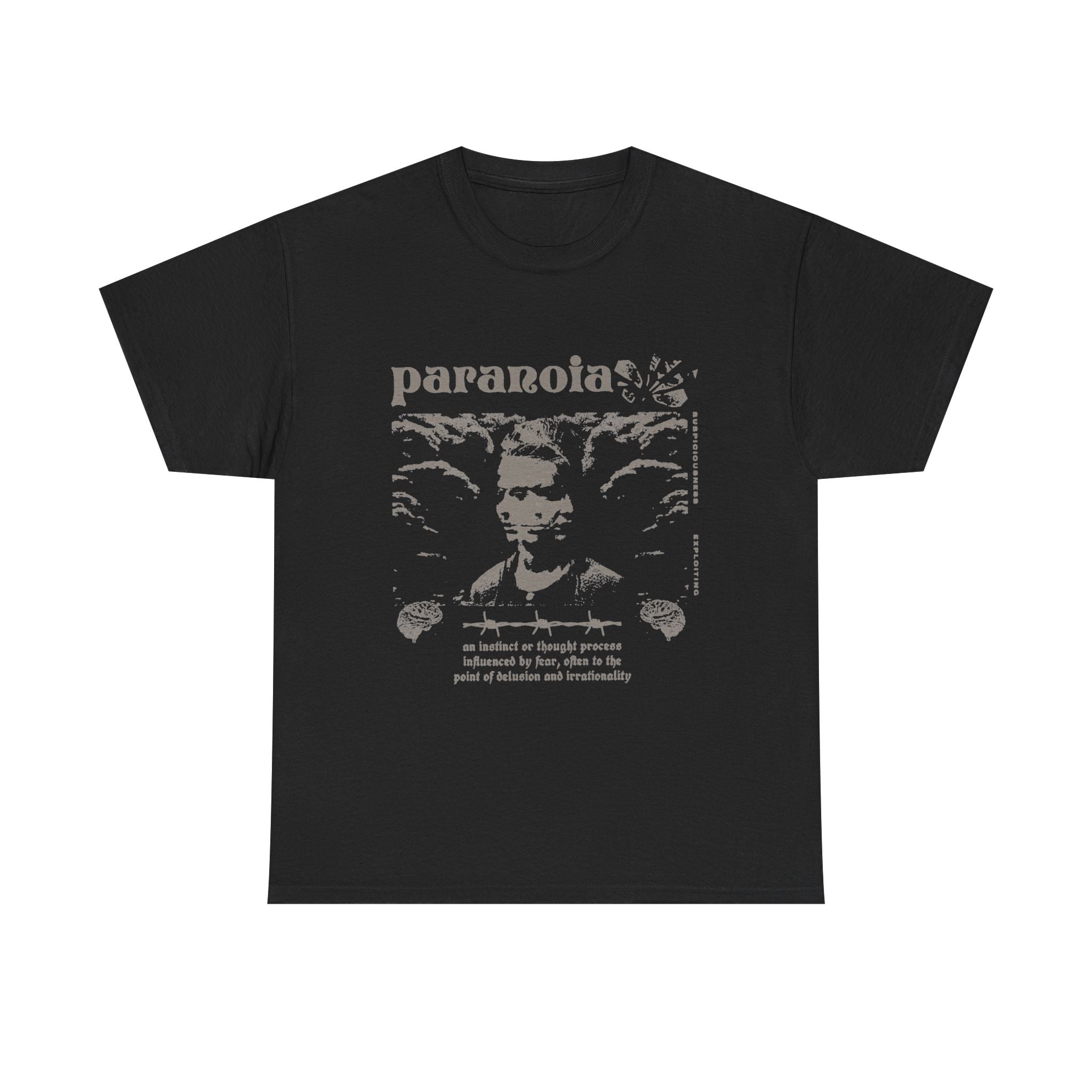 JUNKIE "Paranoia" | Vintage Gothic Graphic Tee | Alternative Grunge Streetwear | Distressed Y2K T-Shirt