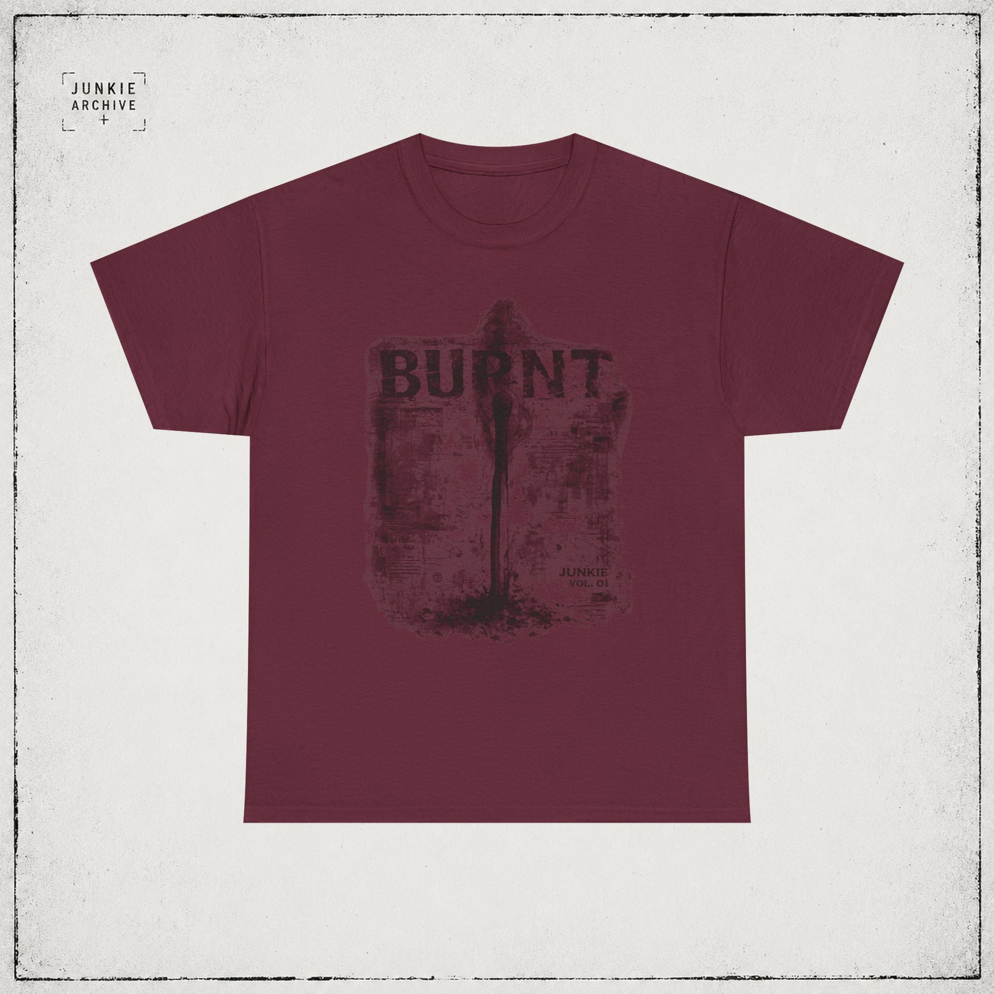JUNKIE "Burnt Out" | Vintage Distressed Streetwear Tee | Heavyweight Grunge Alternative Shirt