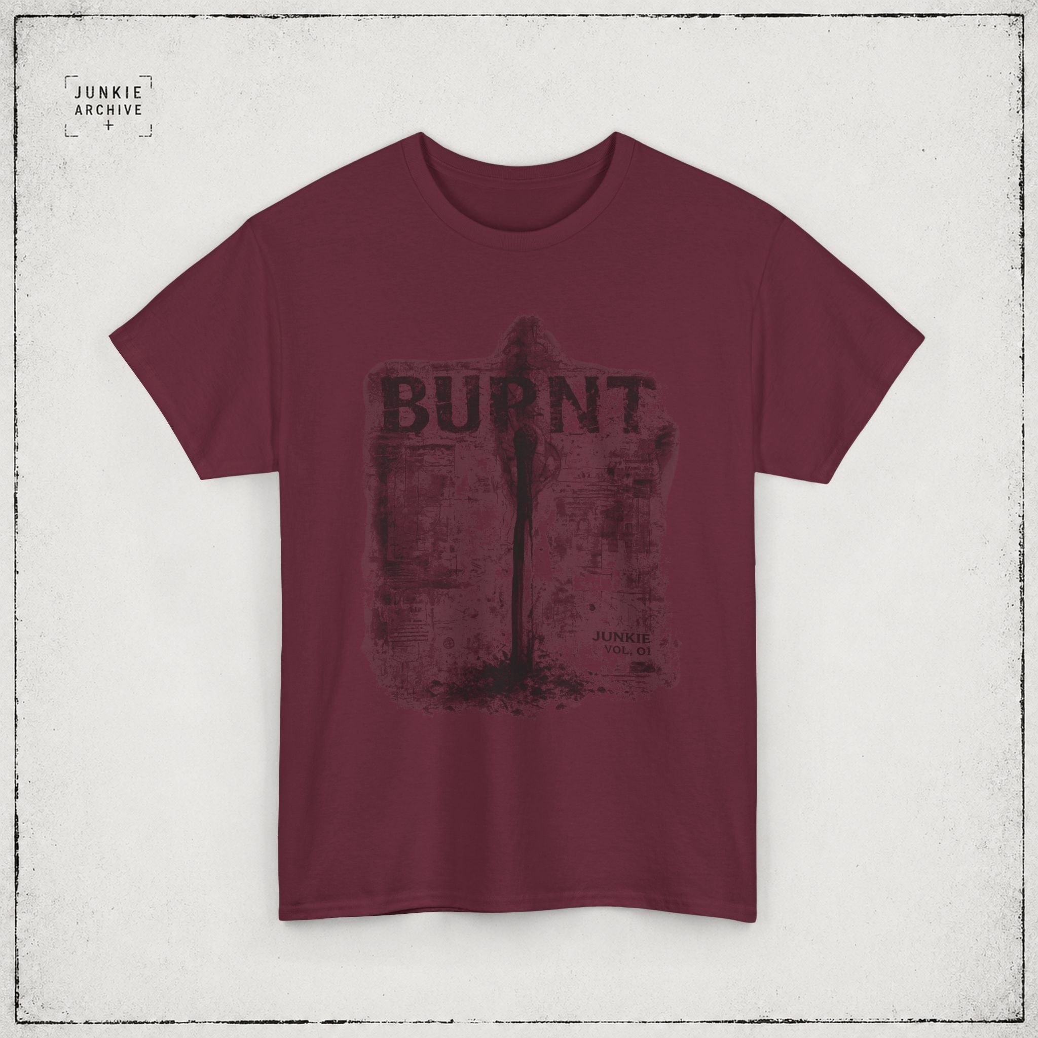 JUNKIE "Burnt Out" | Vintage Distressed Streetwear Tee | Heavyweight Grunge Alternative Shirt