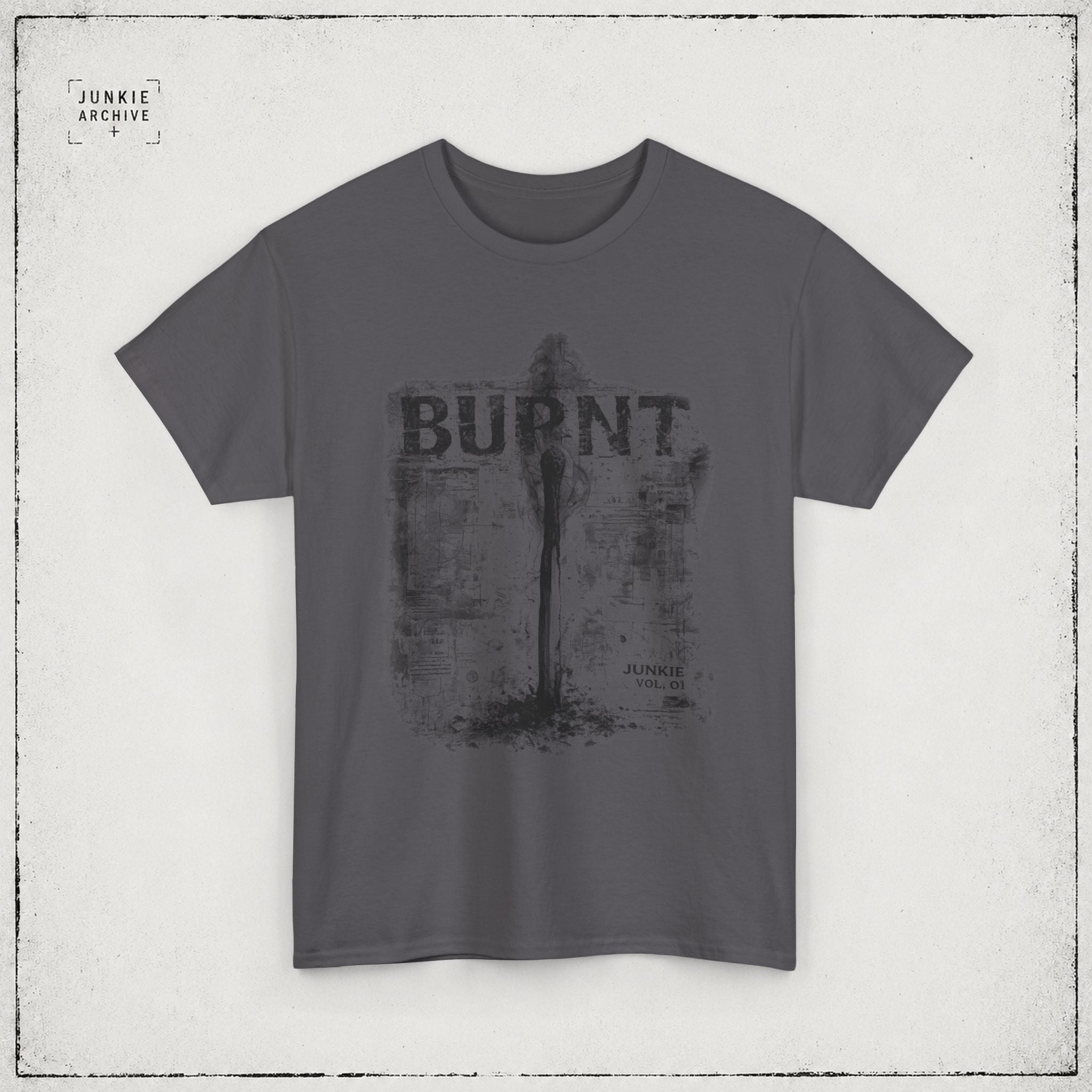 JUNKIE "Burnt Out" | Vintage Distressed Streetwear Tee | Heavyweight Grunge Alternative Shirt